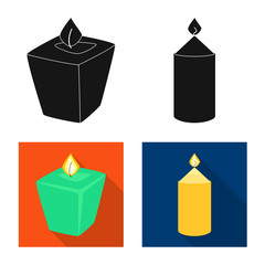 Isolated object of relaxation and flame icon. Collection of relaxation and wax vector icon for stock.