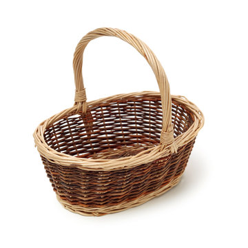 empty basket on white background 