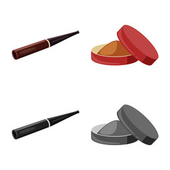 Isolated object of refuse and stop icon. Collection of refuse and habit stock symbol for web.