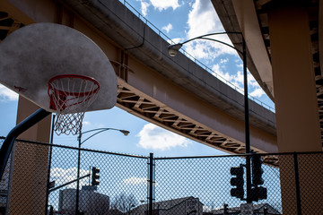 urban basketball hoop © Landon