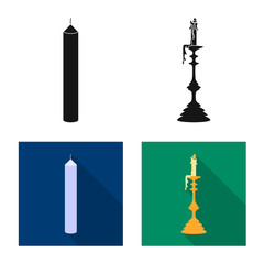 Vector illustration of relaxation and flame logo. Set of relaxation and wax stock symbol for web.