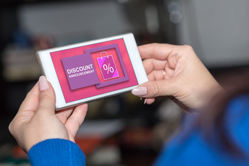 Discount announcement concept on a smartphone