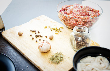 Making homemade sausage