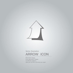 Obraz premium Vector drawn arrow icon. The background is a gray gradient.