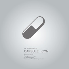Vector drawn pill icon. The background is a gray gradient.