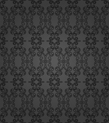 Classic seamless vector pattern. Damask orient ornament. Classic vintage dark background. Orient black ornament for fabric, wallpaper and packaging