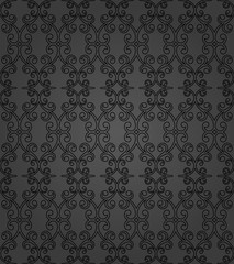 Classic seamless vector pattern. Damask orient ornament. Classic vintage dark background. Orient black ornament for fabric, wallpaper and packaging