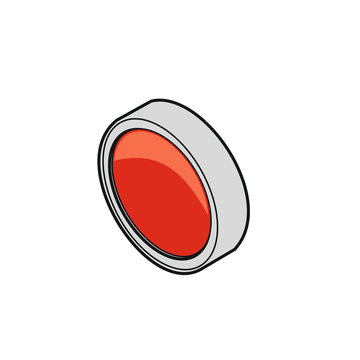 Button, rot/blanko, [coloriert]