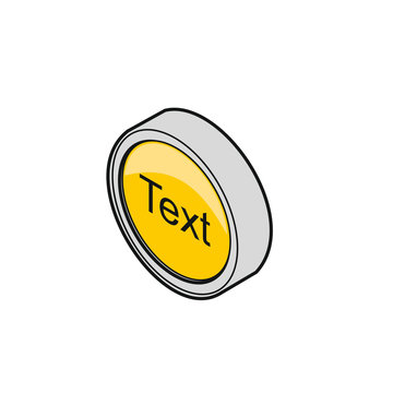 Button, gelb, Text [coloriert]