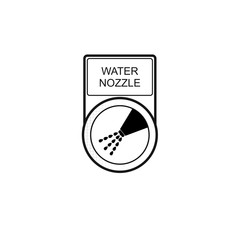 Button "Water Nozzle" [schwarz-weiß]