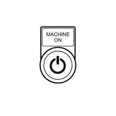 Button "Machine on" [schwarz-weiß]