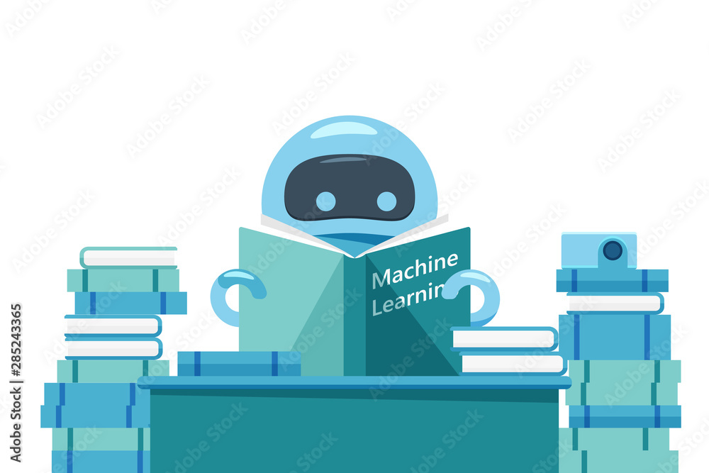 Poster Bot reading machine learning book