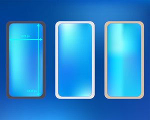 Mesh, azure colored phone backgrounds kit.