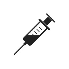 Fototapeta premium Injection Vector Icon. Medicine isolated icon. Vaccine sign. Pharmaceutic syringe concept.