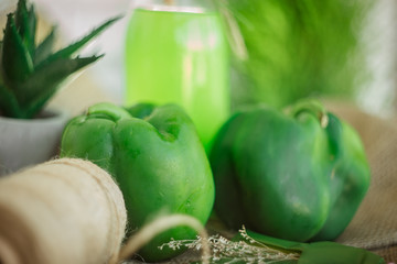 Healthy eating, green peppers