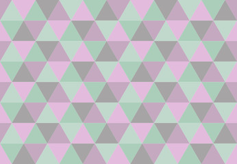 Fototapeta na wymiar Pastel triangular seamless pattern. Low poly geometric background. Green and violet colors. Print design for textile, posters, flyers, T-shirts, wallpapers. Mosaic template made of triangles. Vector