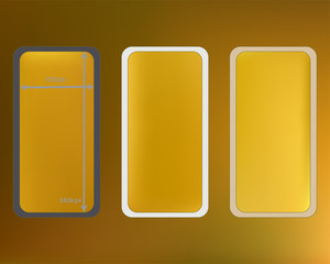 Mesh, gold colored phone backgrounds kit.