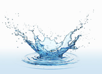 water splash isolated on white background 3d rendering.