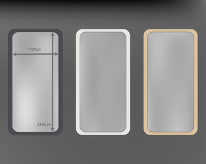 Mesh, gray colored phone backgrounds kit.