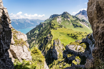 Aussicht von der schynigen Platte Richtung Brienzersee, Brienz, Berner Oberland, Schweiz