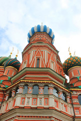 Fototapeta na wymiar Saint Basil's Cathedral architecture low angle view on Red Square in Moscow, Russia 