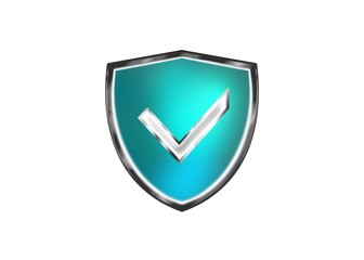 check mark icon on blue shield