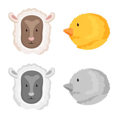 Vector illustration of agriculture and breeding symbol. Set of agriculture and organic stock symbol for web.