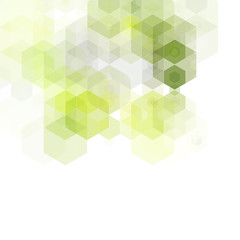 Fototapeta premium Vector Abstract geometric background. Template brochure design. Green hexagon shape