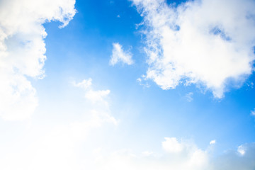 Blue sky white cloud white background. Beautiful sky and clouds in the afternoon.
