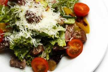 warm beef salad, sweet sauce, parmesan