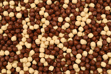 Chocolate corn flakes  as a background.