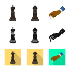 Isolated object of checkmate and thin logo. Collection of checkmate and target stock vector illustration.