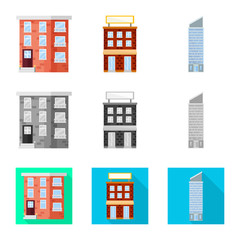 Fototapeta premium Vector design of municipal and center sign. Set of municipal and estate vector icon for stock.