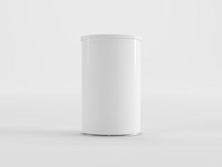 Tin can mockup. Studio shot 3D rendering.