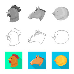 Vector design of agriculture and breeding logo. Collection of agriculture and organic vector icon for stock.