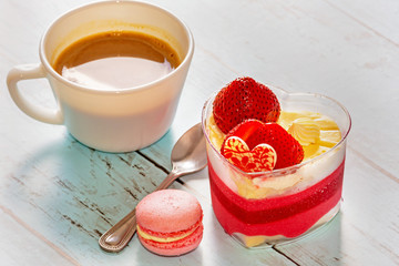 Sweet food with coffee cup