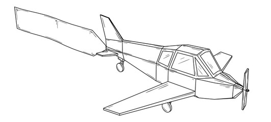 Small plane with wings and propeller - monoplane