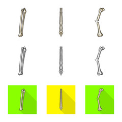 Isolated object of medicine and clinic symbol. Set of medicine and medical stock vector illustration.