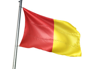 Luik of Belgium flag waving isolated on white background