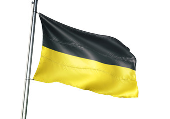 Namur of Belgium flag waving isolated on white background