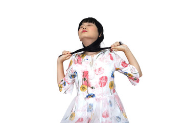 Cute Asian Girl Suicide with her Hair.
