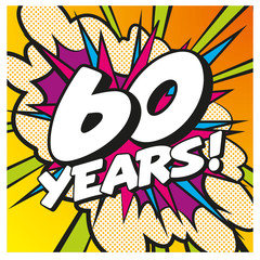 Carte anniversaire Pop Art 60 ans