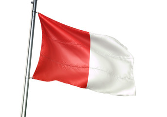 Fototapeta na wymiar Tournai of Belgium flag waving isolated on white background