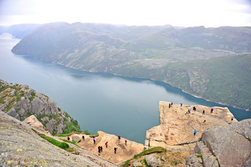 Fototapeta na wymiar Scenic view with pulpit rock on fjords
