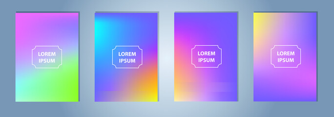 Set of a4 Vector EPS 10 illustration Gradient Background Texture. Template for design, banner, flyer, business card, poster, wallpaper, brochure, smartphone screen, mobile app.