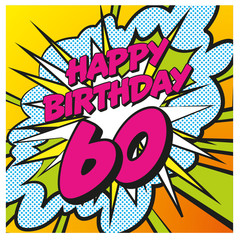 Carte anniversaire Pop Art 60 ans