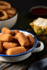 spanish croquettes and fried squid rings