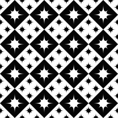 Black and white geometrical star pattern background design - monochrome vector illustration from stars