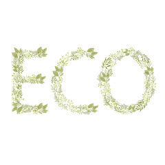  Creating ECO from leaves on a white background