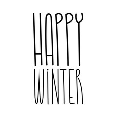 Merry Christmas and happy new year lettering text template